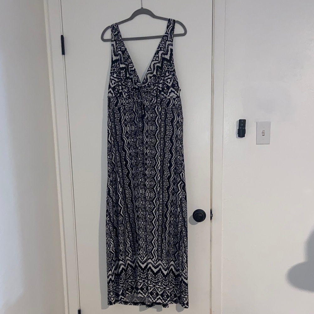 Covington Black and White Patterned Maxi Dress